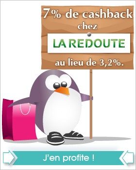 7% de casback chez la redoute au lieu de 3,2%